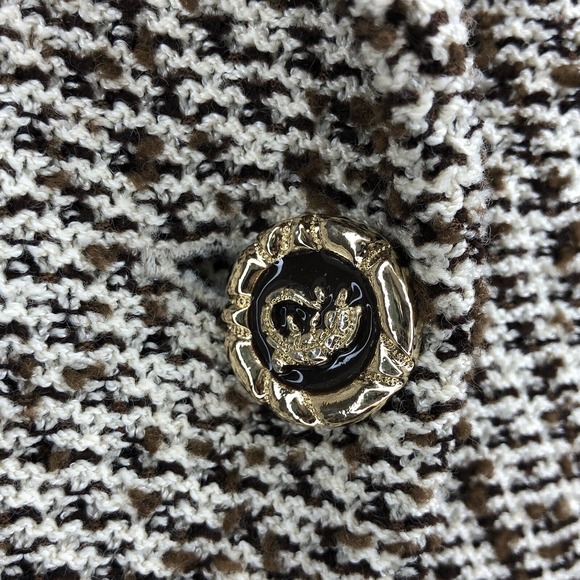 St. John Collection Women's 10 Beige Twill Gold‎ Button Sport Coat Jacket Blazer - Picture 6 of 8